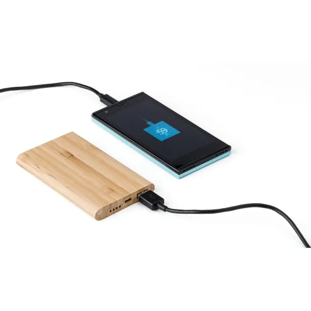  Prijenostna baterija od bambusa, 4 000 mAh brown