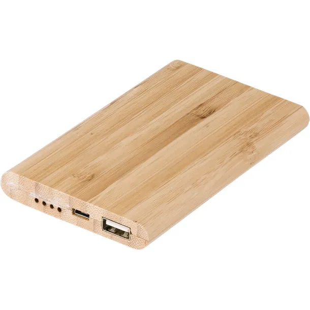  Prijenostna baterija od bambusa, 4 000 mAh brown