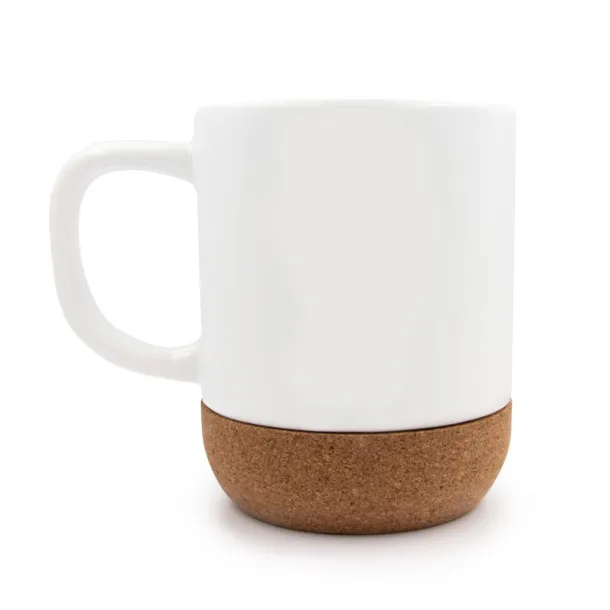  Ceramic mug 370 ml, cork detail Bijela