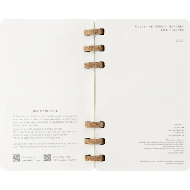  MOLESKINE planer sa spiralnim uvezom, cca A5 Crna
