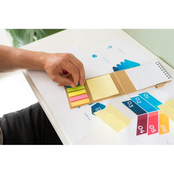 Madelyn Držač za bilješke, bilježnica, kemijska olovka, samoljepljive bilješke Neutral