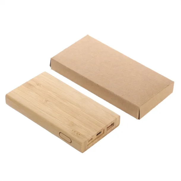  B'RIGHT prijenosna baterija od bambusa, 8 000 mAh wood