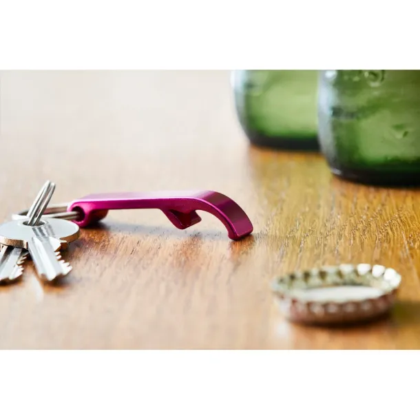  Keyring, bottle opener pink
