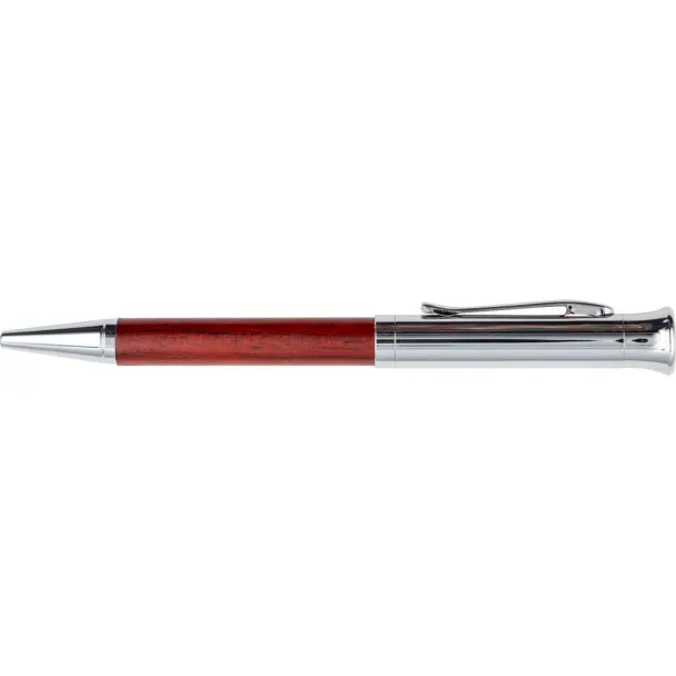  Writing set, ball pen, fountain pen and letter opener wood