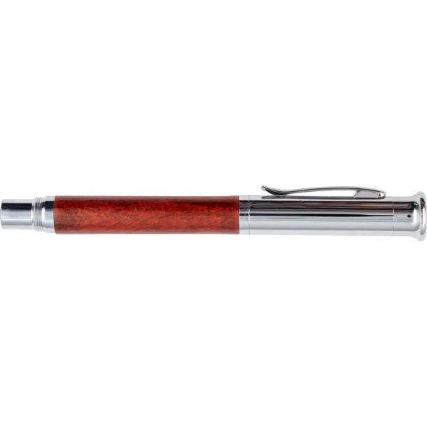  Writing set, ball pen, fountain pen and letter opener wood