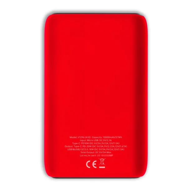 Dashonte Prijenosna baterija, 10 000 mAh Crvena