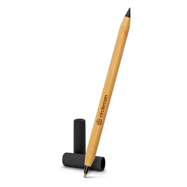 Mikayla Bamboo ball pen 2 in 1, "infinity" pencil Crna