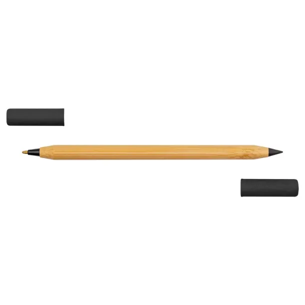Mikayla Bamboo ball pen 2 in 1, "infinity" pencil Crna