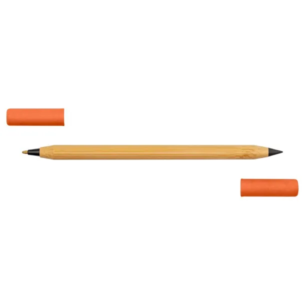 Mikayla Bamboo ball pen 2 in 1, "infinity" pencil Narančasta