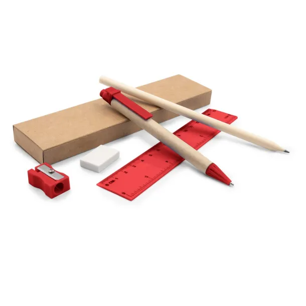  School set, pencil case Crvena
