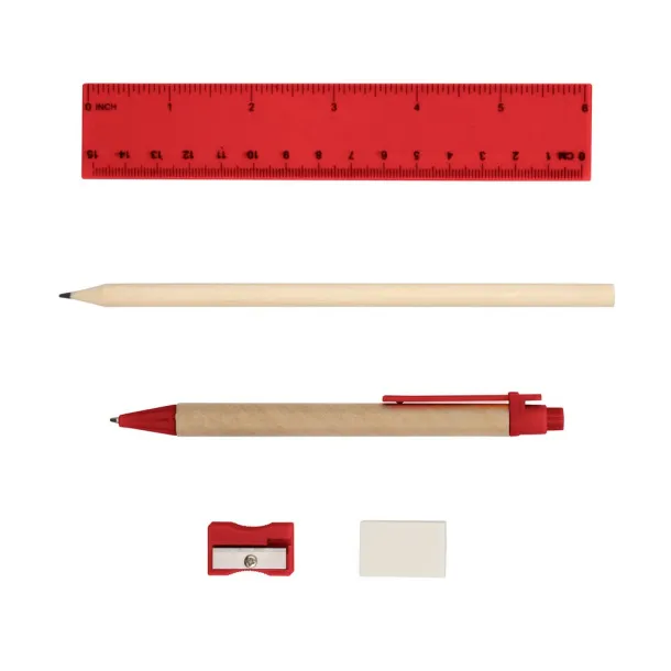  School set, pencil case Crvena