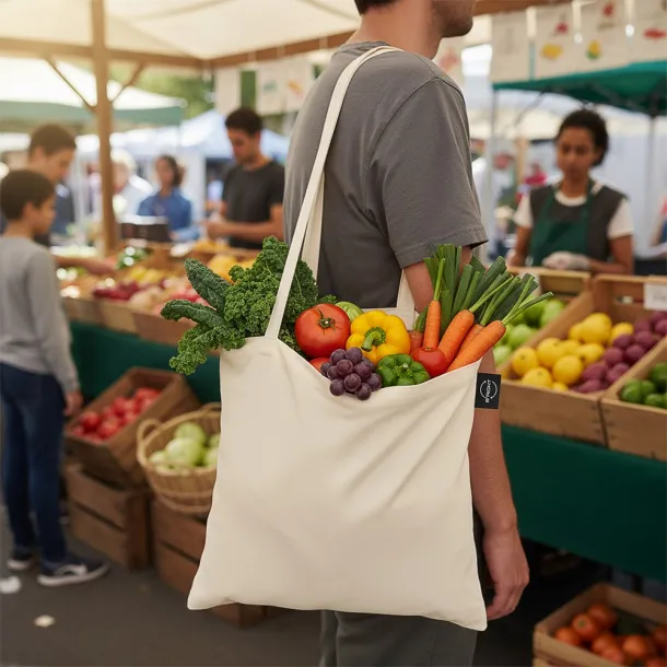  Organic cotton shopping bag B'RIGHT, 150 g/m2 beige