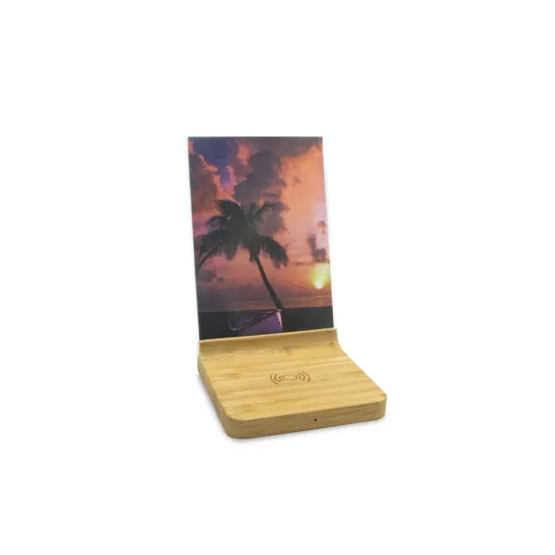  Bamboo wireless charger 10W, photo frame Neutral