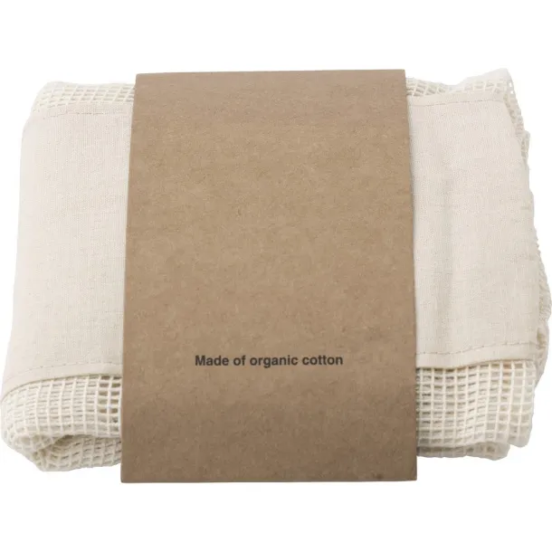  Organic cotton bag for fruits and vegetables, 3 pcs Neutral