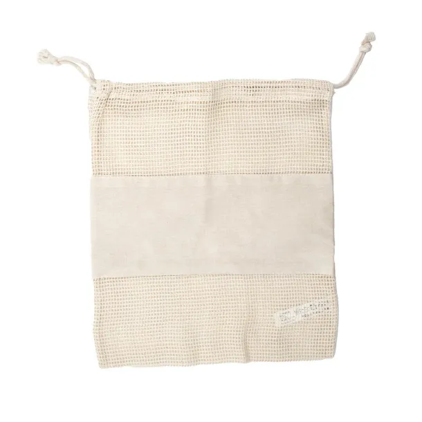  Organic cotton bag for fruits and vegetables, 3 pcs Neutral