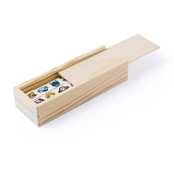  Domino game in wooden box wood