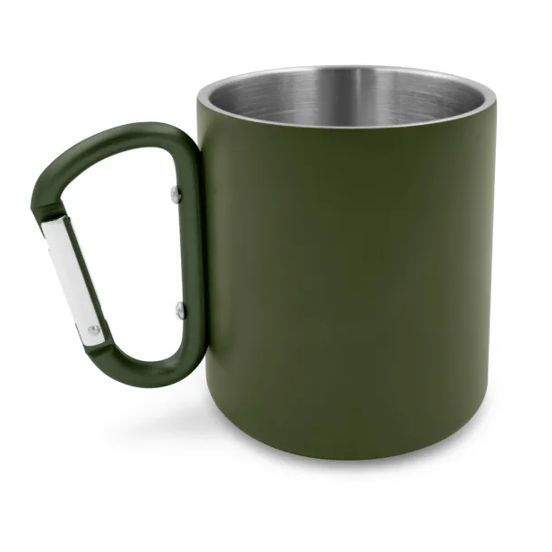 Pari Recycled stainless steel mug 280 ml with carabiner clip 45533C