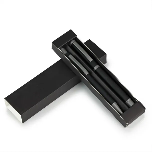  Writing set, ball pen and roller ball pen Crna