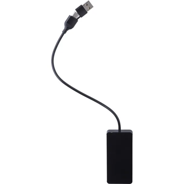 USB i USB tip C hub Crna
