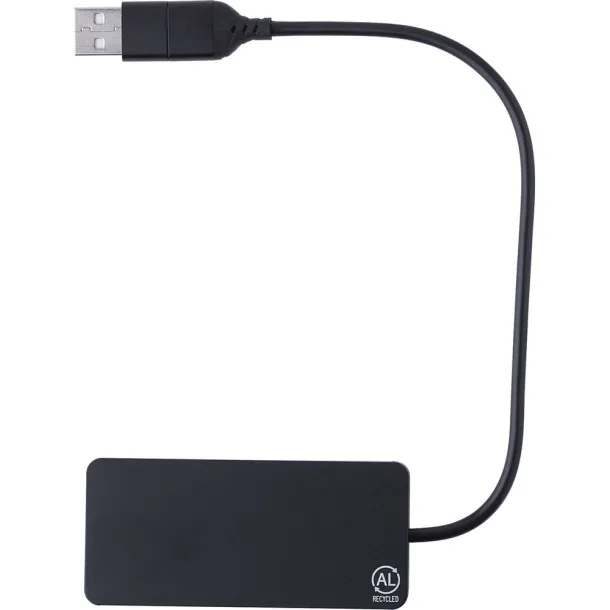  USB and USB type C hub Crna
