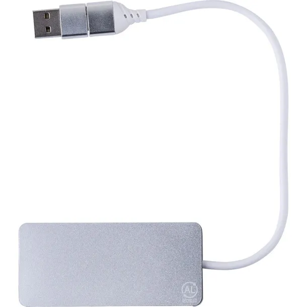  USB i USB tip C hub Srebrna