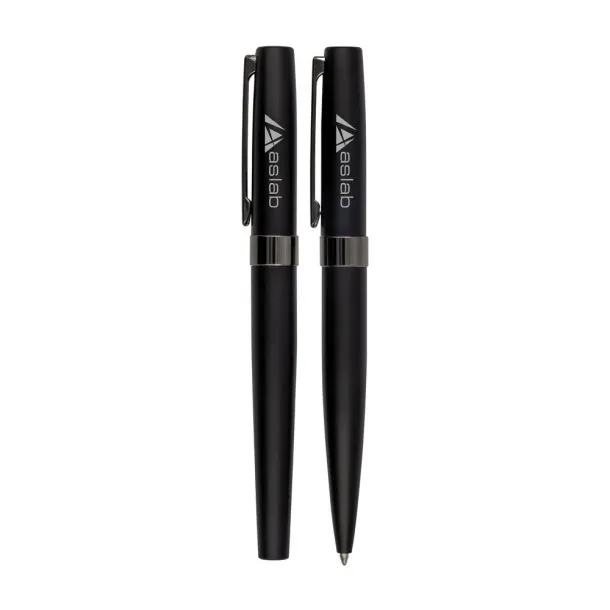  Mauro Conti writing set, ball pen and roller ball pen Crna