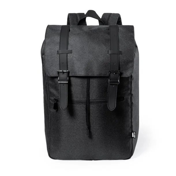  RPET 15" laptop and 10" tablet backpack Crna