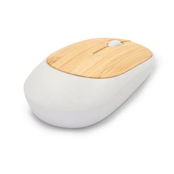 Judith Wireless computer mouse, bamboo detail Bijela