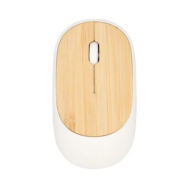 Judith Wireless computer mouse, bamboo detail Bijela
