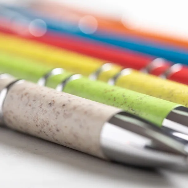  Wheat straw ball pen, metal clip Plava