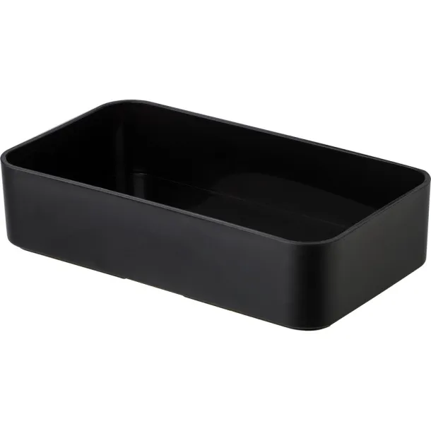  Lunch boxes, 2x400 ml, bamboo lid, cutlery Crna