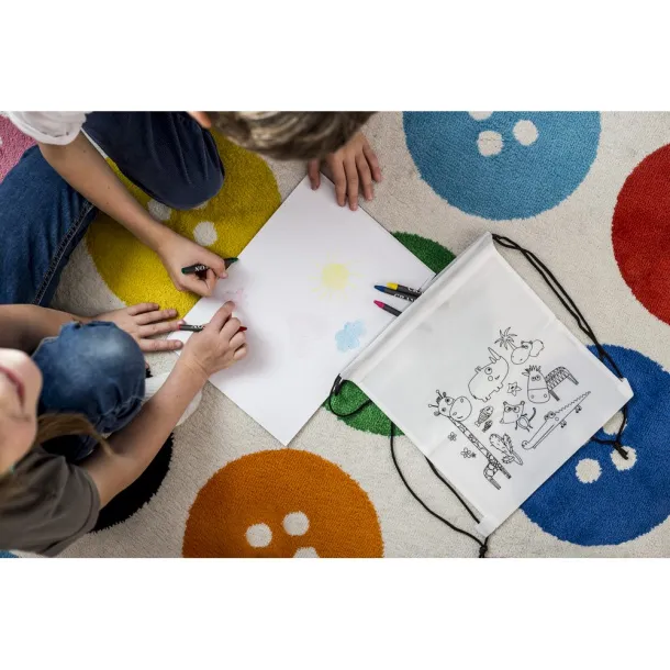  Drawstring bag for colouring, crayons Bijela