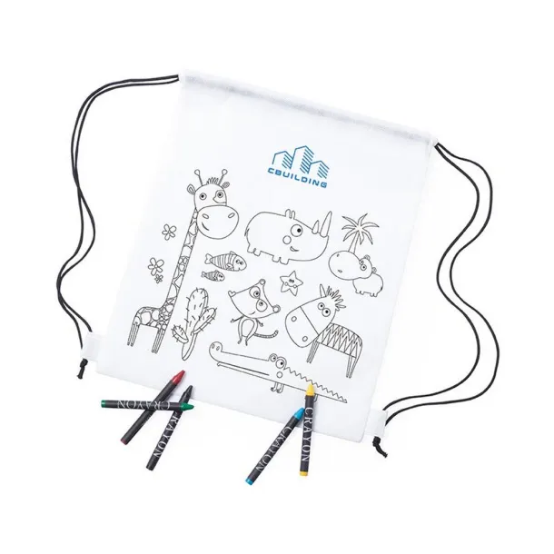  Drawstring bag for colouring, crayons Bijela