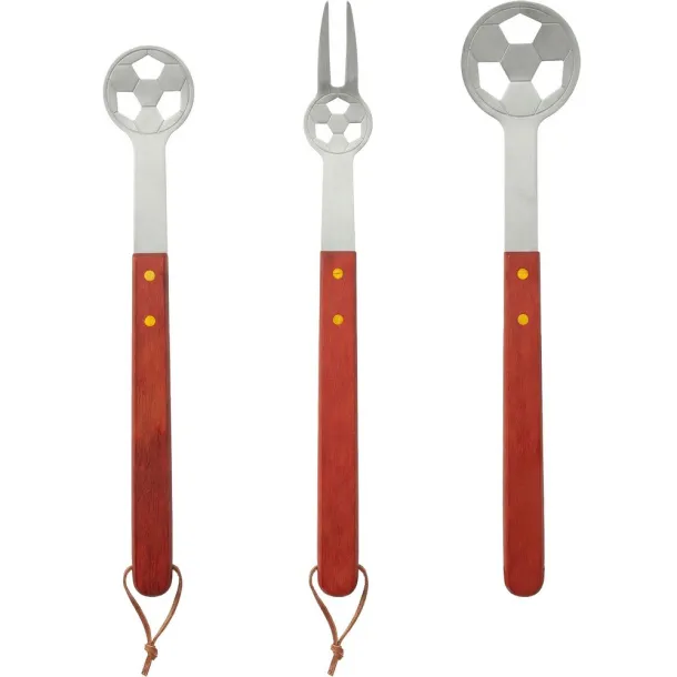 Apron with football barbecue set, 3 pcs 45533C