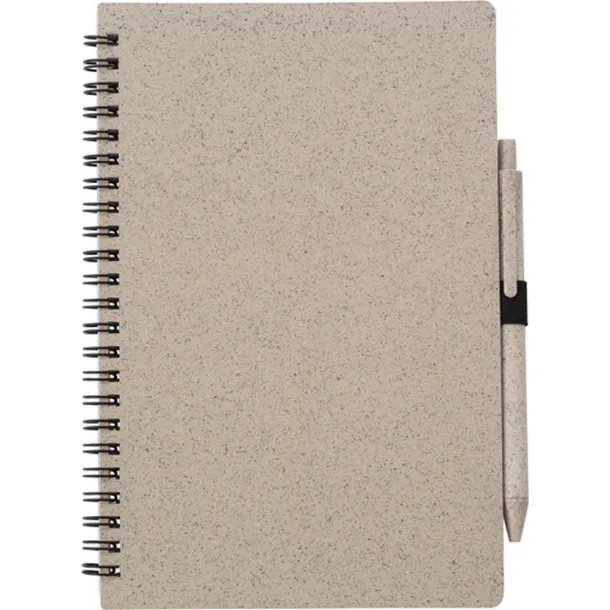  Notes od pšenične slame s kemijskom olovkom, cca A5 light brown
