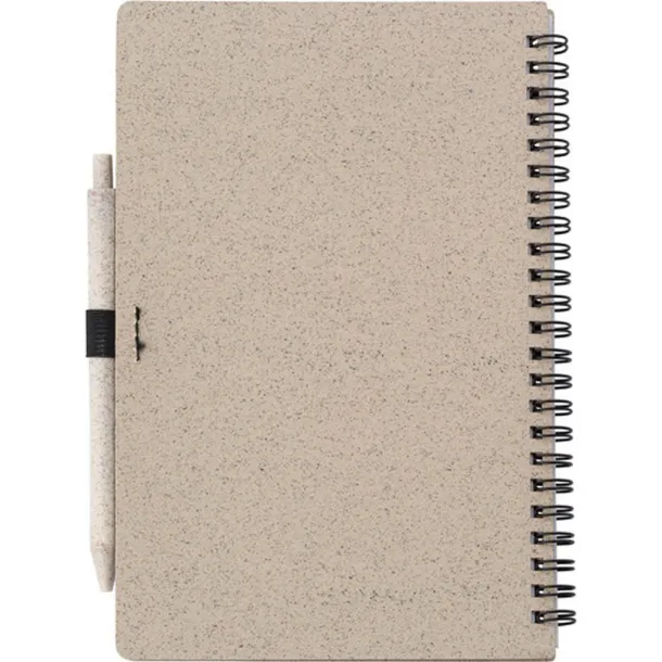  Notes od pšenične slame cca A5 s kemijskom olovkom light brown