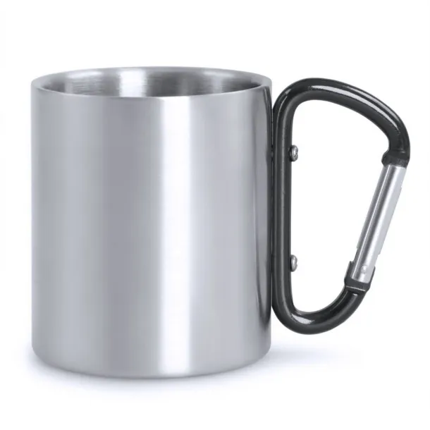  Mug 200 ml with carabiner Crna