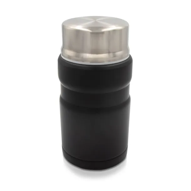  Thermo food container 650 ml with foldable spoon Air Gifts Crna