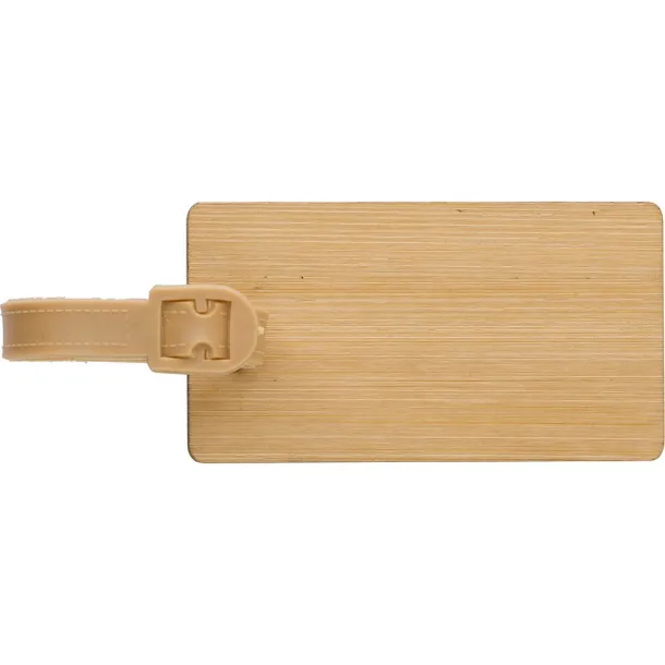  Bamboo luggage tag brown