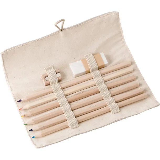  School set, pencil case khaki