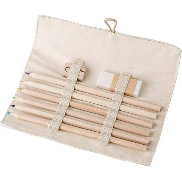 School set, pencil case khaki