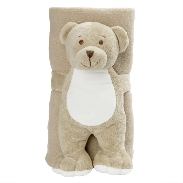 Phil Plush teddy bear with blanket beige
