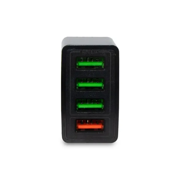  USB zidni punjač s 4 USB priključka Crna