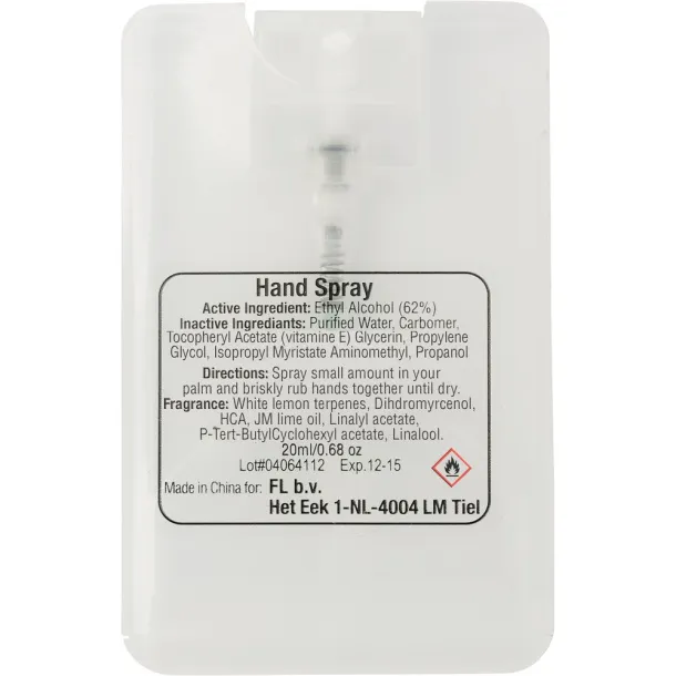  Antibacterial hand spray "credit card" Neutral