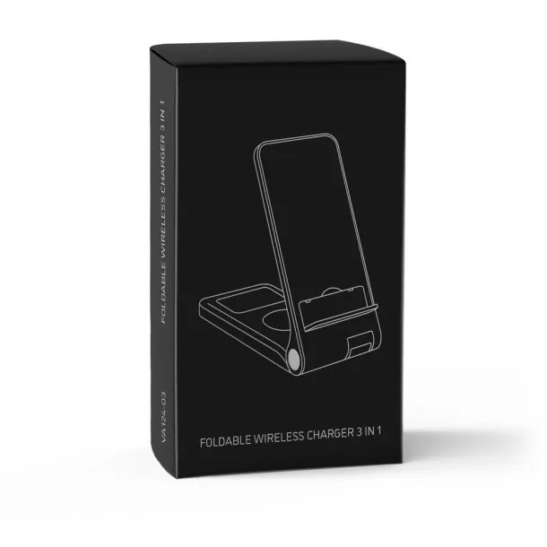 Zita Wireless charger 15W Exclusive Collection, 3 in 1, phone stand Crna