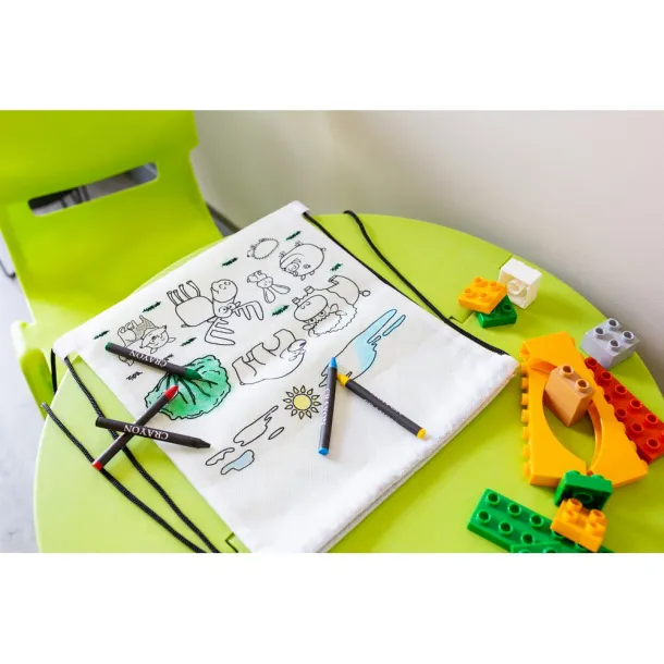 Brody Drawstring bag for colouring, crayons Bijela