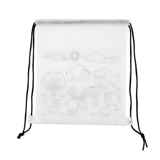 Brody Drawstring bag for colouring, crayons Bijela