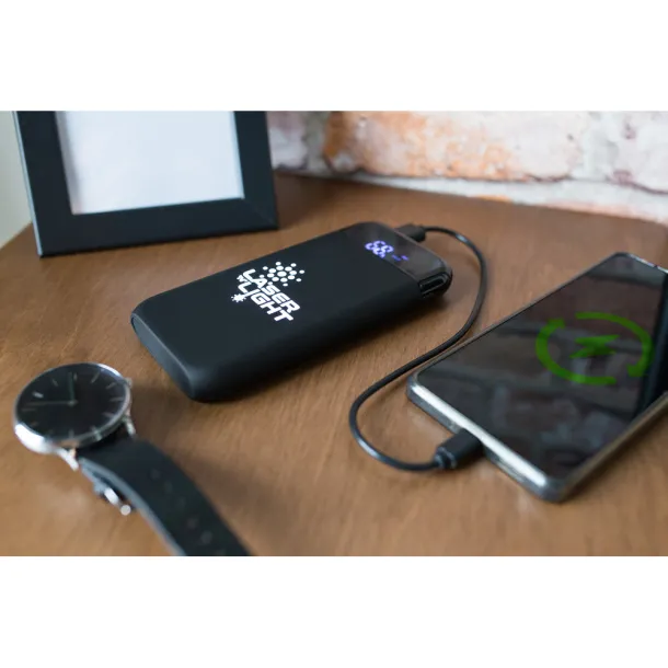 Cory power bank 10 000 mAh ekskluzivna kolekcija, bežični punjač 5W-15W Crna