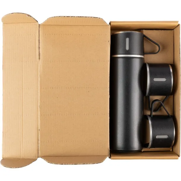  Thermos 420 ml, three cups 150 ml Crna