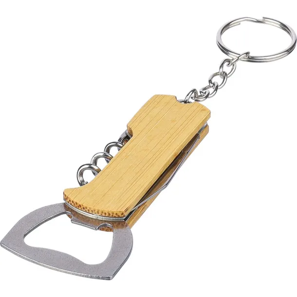  Bamboo keyring 3 in 1, brown